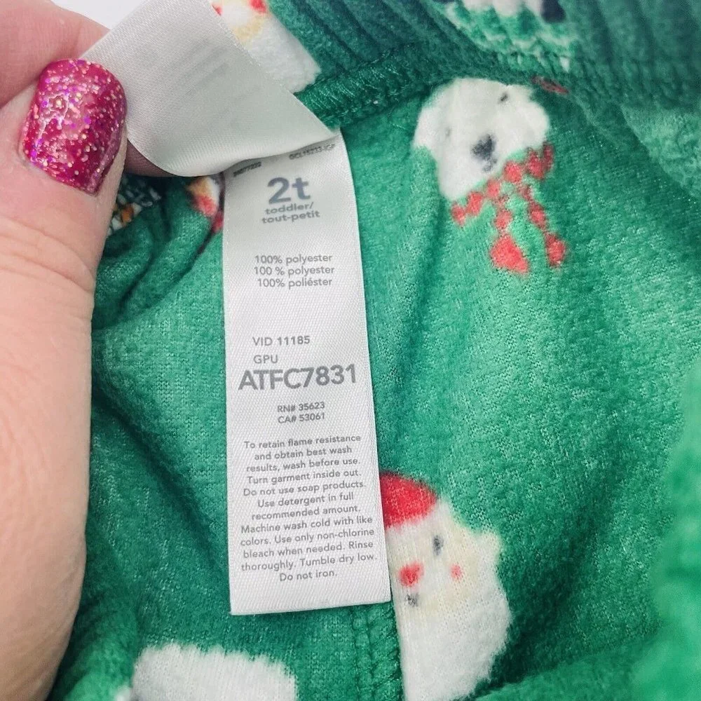 Carters Toddler Boys Size 2T Christmas Holiday Squad‎ 2 Piece Pajama Set 2186